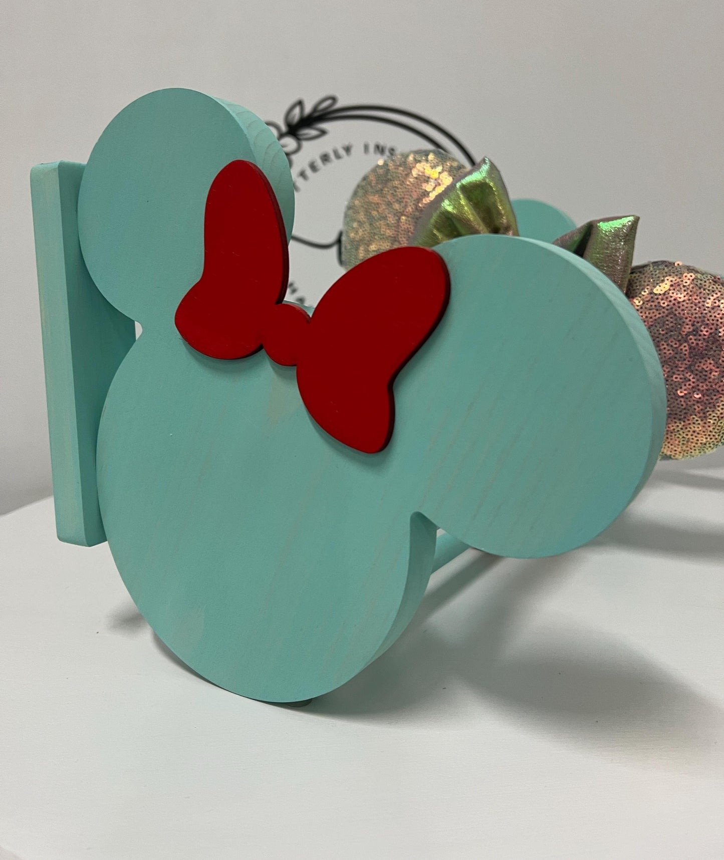 One-of-a-Kind Red Bow Ear Headband Holder- Ready to Ship