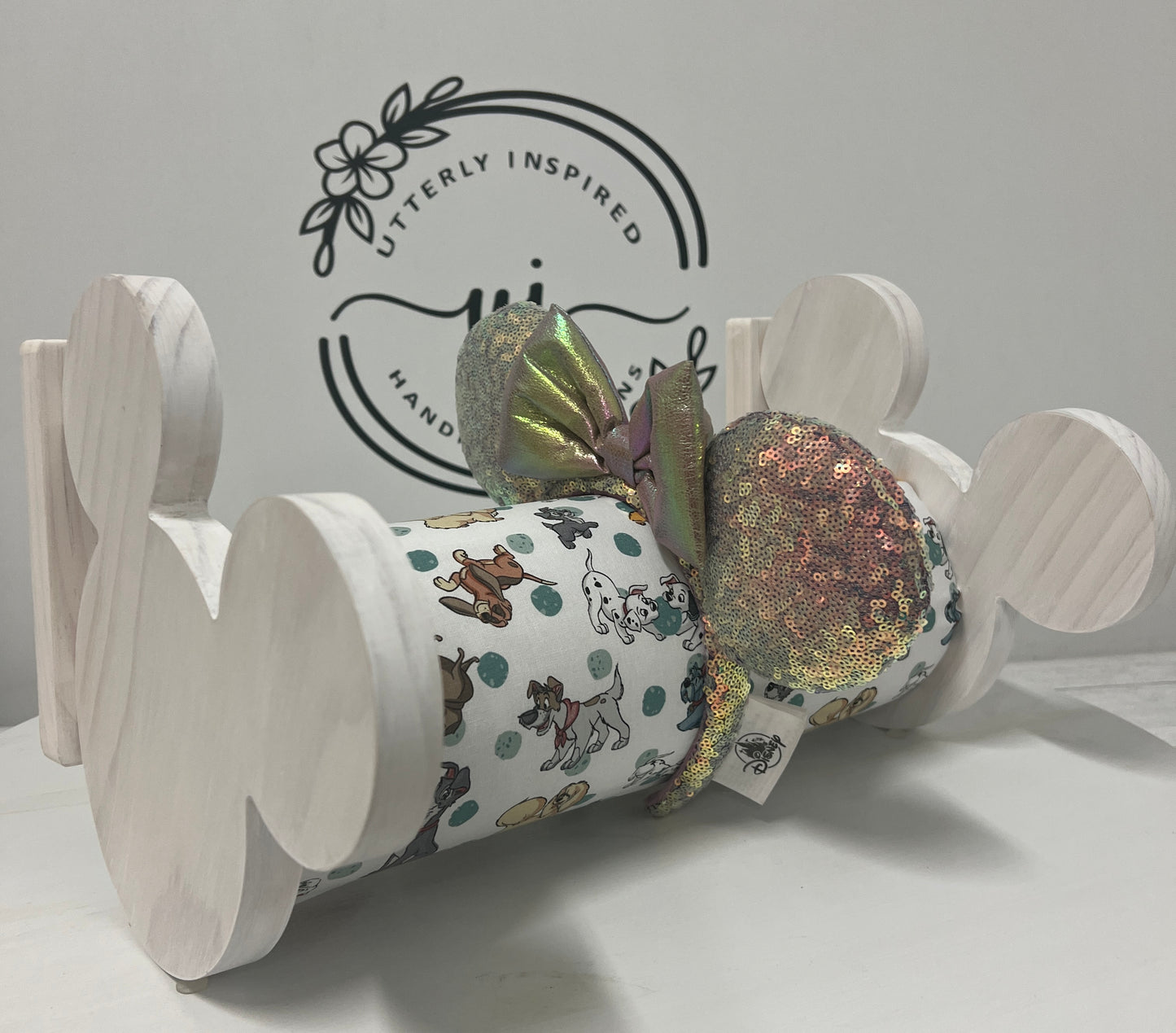 Dogs Inspired Headband Holder – Freestanding or Wall Mounted Wood Display Rack for Minnie Mickey Ears –Organizer for Disney Parks Headbands