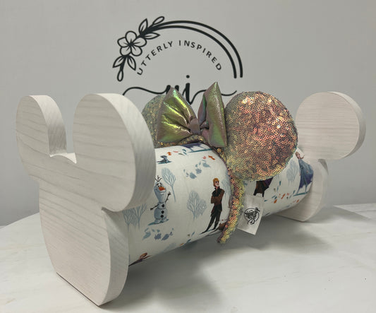 Frozen Inspired Headband Holder – Freestanding or Wall Mounted Wood Display Rack for Minnie Mickey Ears –Organizer for Disney Parks Headbands