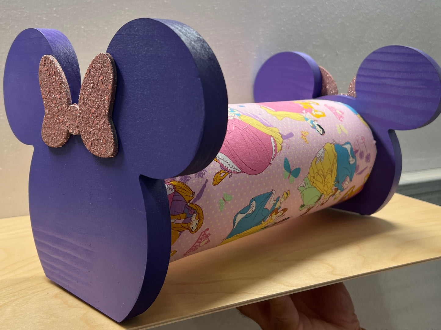 Princess Inspired Headband Holder – Freestanding or Wall Mounted Wood Display Rack for Minnie Mickey Ears –Organizer for Disney Parks Headbands