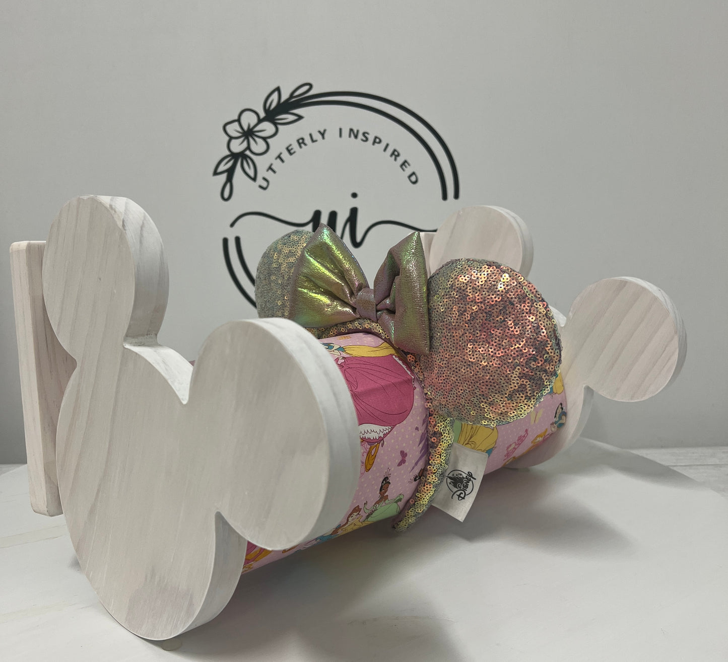 Princess Inspired Headband Holder – Freestanding or Wall Mounted Wood Display Rack for Minnie Mickey Ears –Organizer for Disney Parks Headbands