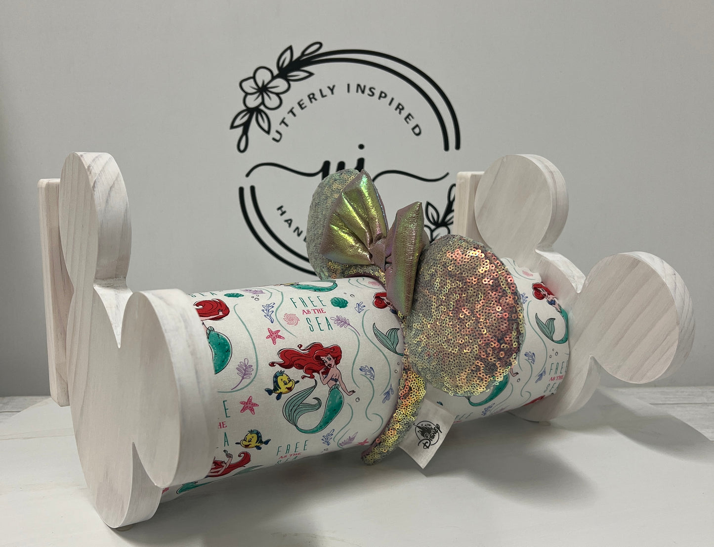 Ariel at Sea Inspired Headband Holder – Freestanding or Wall Mounted Wood Display Rack for Minnie Mickey Ears –Organizer for Disney Parks Headbands