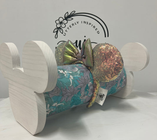 Jasmine Floral Inspired Headband Holder – Freestanding or Wall Mounted Wood Display Rack for Minnie Mickey Ears –Organizer for Disney Parks Headbands