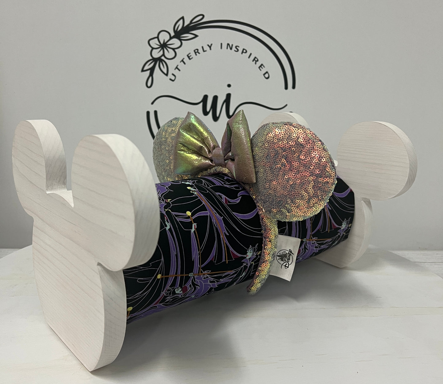 Maleficent Inspired Headband Holder – Freestanding or Wall Mounted Wood Display Rack for Minnie Mickey Ears –Organizer for Disney Parks Headbands