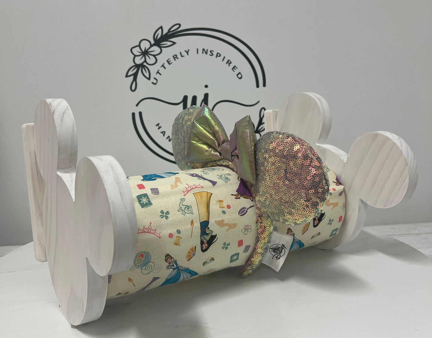 Princess Inspired Headband Holder – Freestanding or Wall Mounted Wood Display Rack for Minnie Mickey Ears –Organizer for Disney Parks Headbands