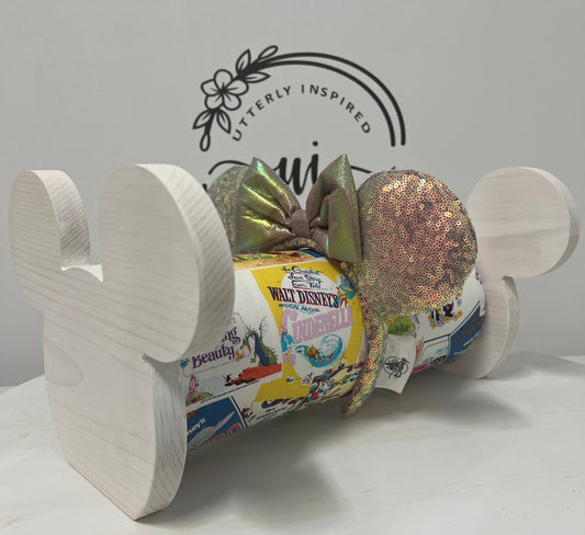 Vintage Posters Inspired Headband Holder – Freestanding or Wall Mounted Wood Display Rack for Minnie Mickey Ears –Organizer for Disney Parks Headbands