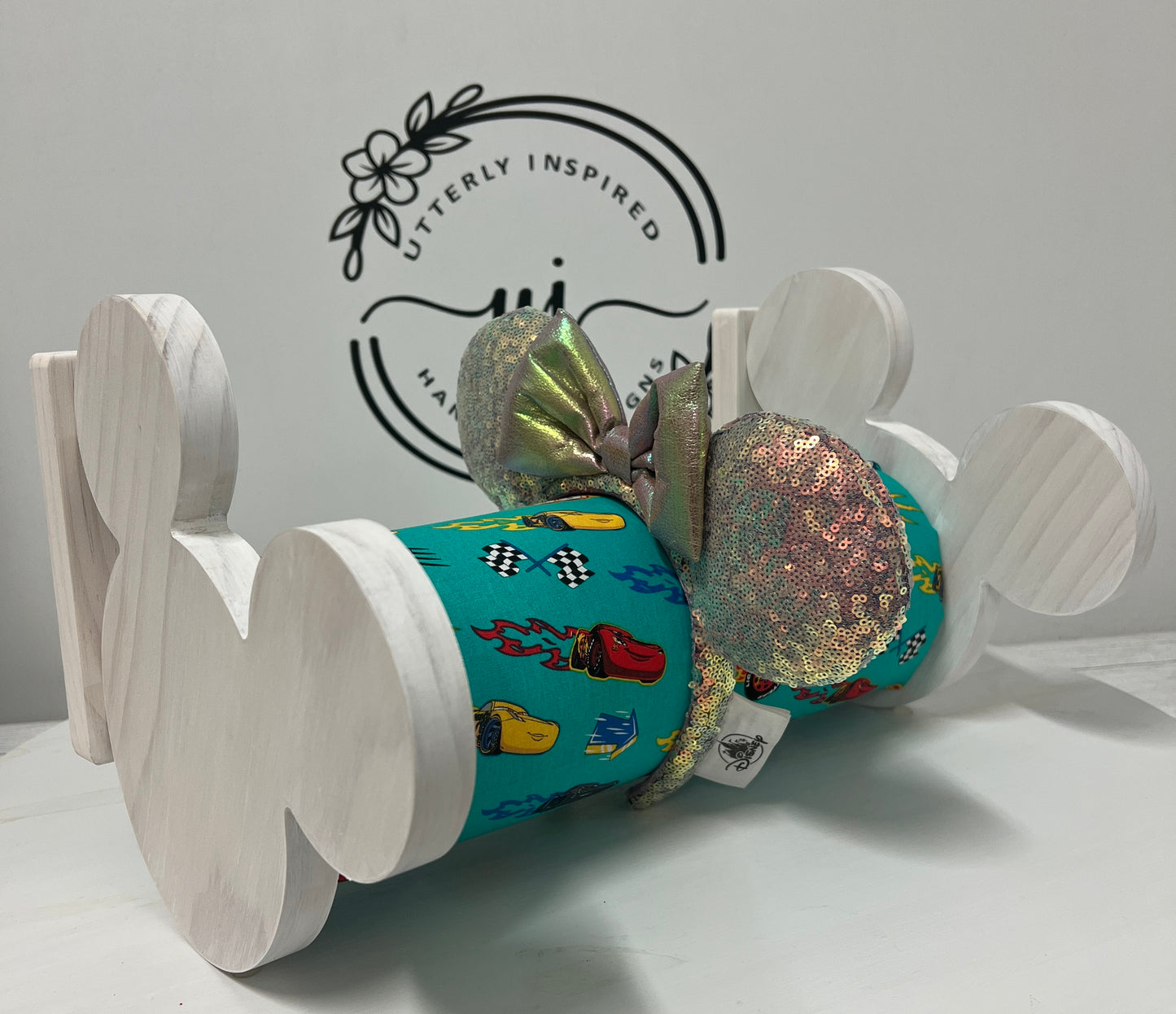 Cars Inspired Headband Holder – Freestanding or Wall Mounted Wood Display Rack for Minnie Mickey Ears –Organizer for Disney Parks Headbands