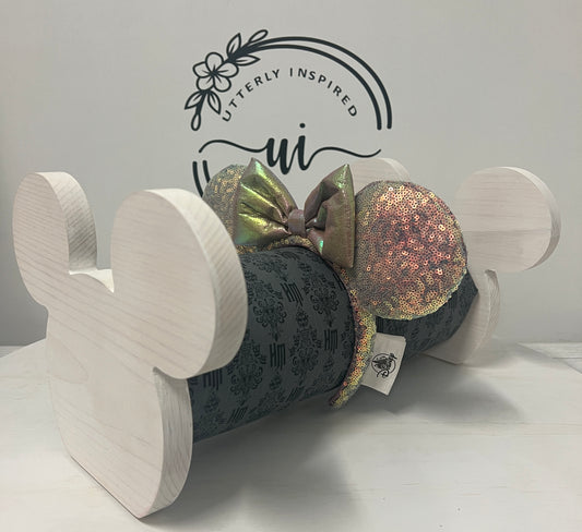 Haunted Mansion Inspired Headband Holder – Freestanding or Wall Mounted Wood Display Rack for Minnie Mickey Ears –Organizer for Disney Parks Headbands