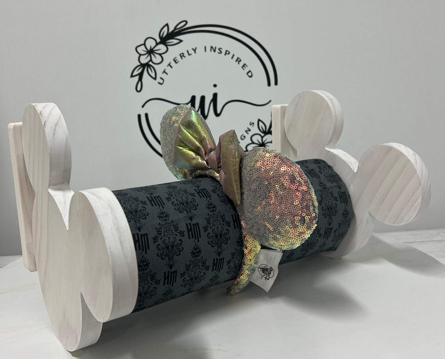 Haunted Mansion Inspired Headband Holder – Freestanding or Wall Mounted Wood Display Rack for Minnie Mickey Ears –Organizer for Disney Parks Headbands