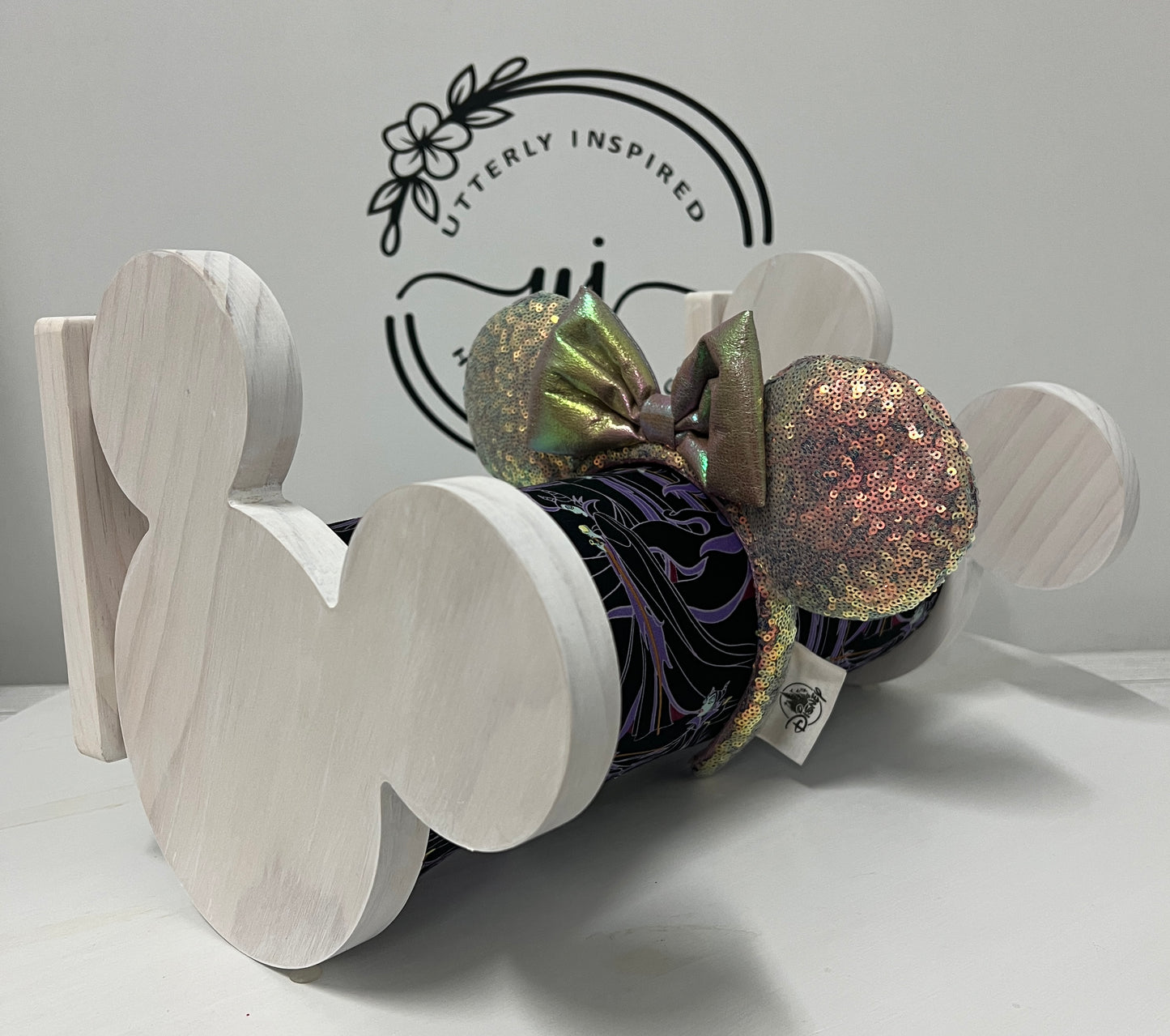 Maleficent Inspired Headband Holder – Freestanding or Wall Mounted Wood Display Rack for Minnie Mickey Ears –Organizer for Disney Parks Headbands