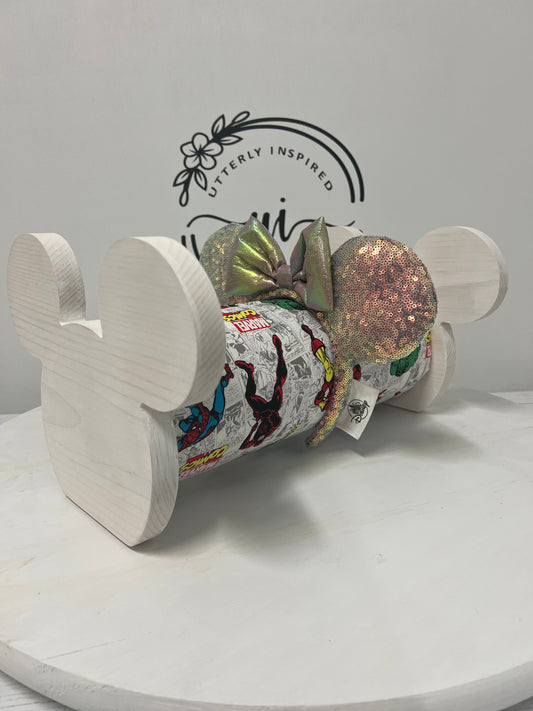 Super Heroes/Marvel/ Inspired Free Standing or Wall Mountable Minnie Mickey Ears –Organizer for Disney Parks Headbands