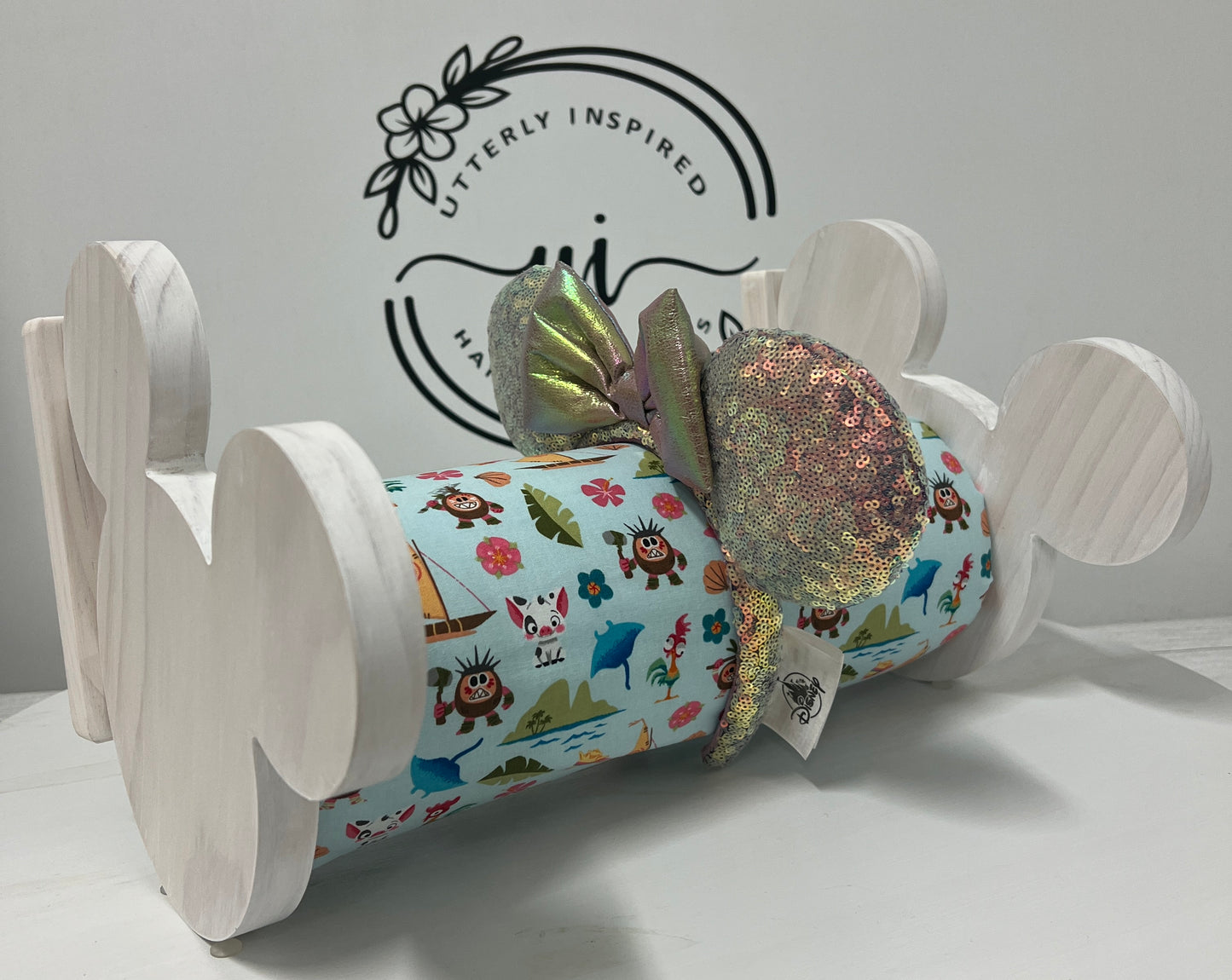 Moana Inspired Headband Holder – Freestanding or Wall Mounted Wood Display Rack for Minnie Mickey Ears –Organizer for Disney Parks Headbands