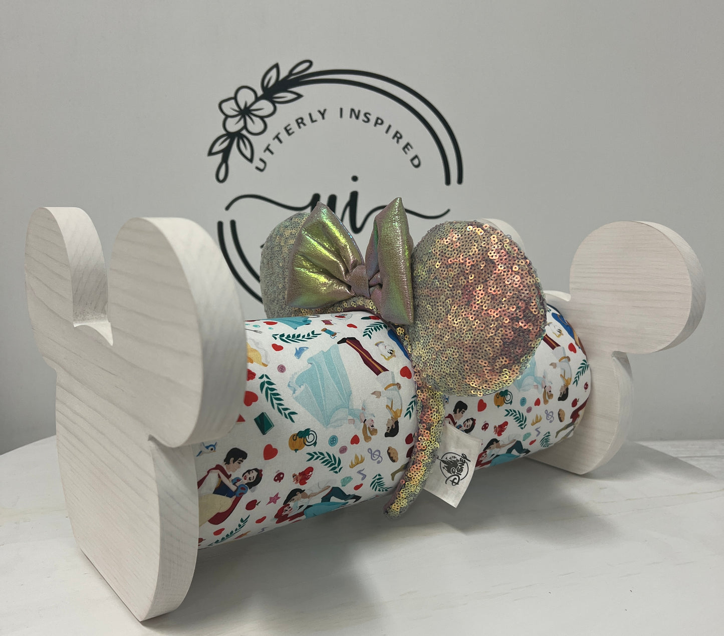 Couples Dancing Princess/Prince Inspired Headband Holder – Freestanding or Wall Mounted Wood Display Rack for Minnie Mickey Ears –Organizer for Disney Parks Headbands