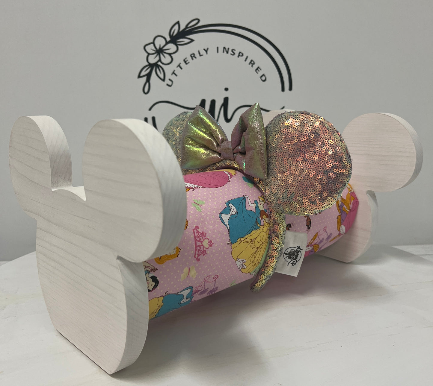 Princess Inspired Headband Holder – Freestanding or Wall Mounted Wood Display Rack for Minnie Mickey Ears –Organizer for Disney Parks Headbands