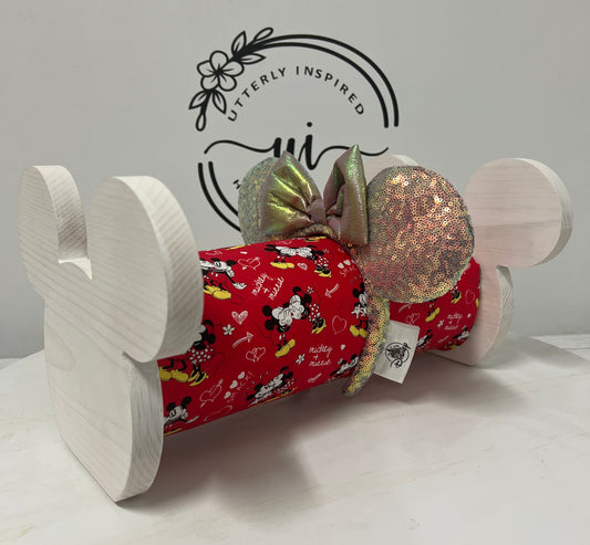 Valentines Mickey & Minnie Inspired Headband Holder – Freestanding or Wall Mounted Wood Display Rack for Minnie Mickey Ears –Organizer for Disney Parks Headbands